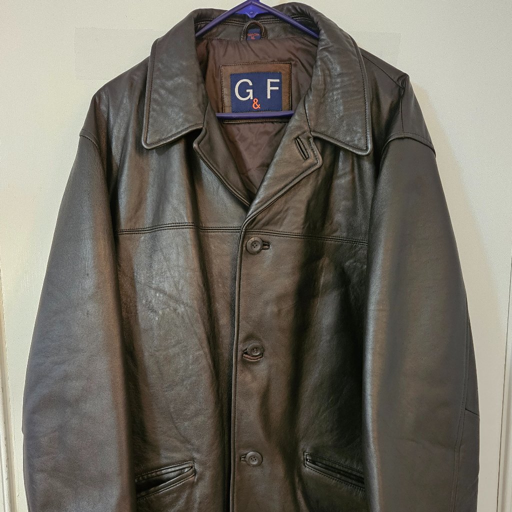 Viintage G&F Dark Brown Leather Jacket Xl